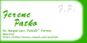 ferenc patko business card
